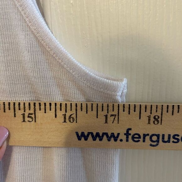 NEW BANANA REPUBLIC White layered silky hem TANK TUNIC TOP S - Picture 10 of 11